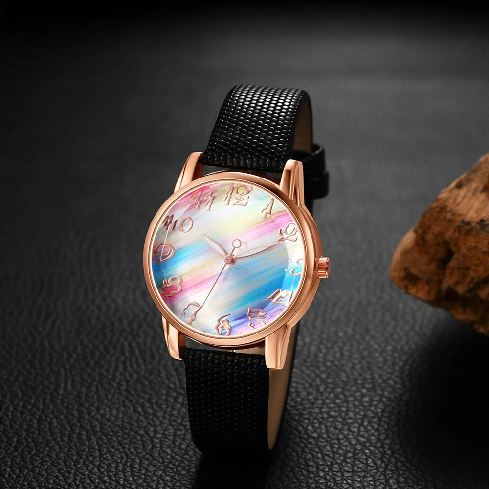 Elegant Ladies Dress Watch with Colorful Analog Dial and Quartz Movement - Image 3